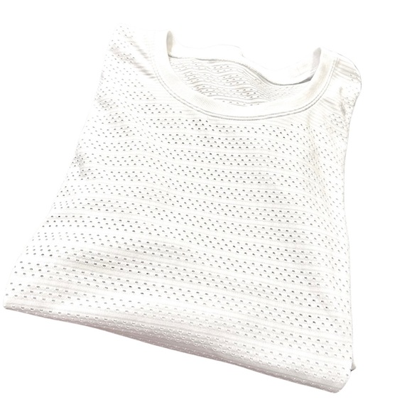 LULULEMON Breeze By LS Perforated SilverScent Run Top in White — 8 - Picture 8 of 9